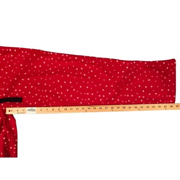 Women's Medium Pajama Pants Fleece George Elastic Waist w/ Draw String Red - Picture 4 of 4